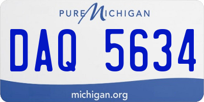 MI license plate DAQ5634