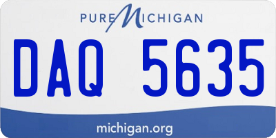 MI license plate DAQ5635