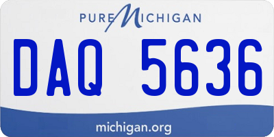 MI license plate DAQ5636
