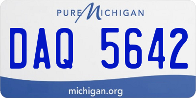 MI license plate DAQ5642