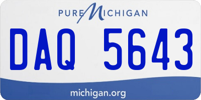 MI license plate DAQ5643