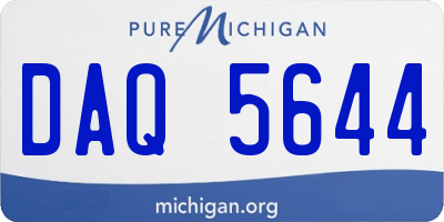 MI license plate DAQ5644