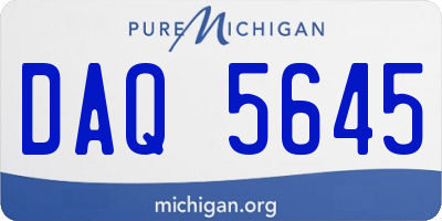 MI license plate DAQ5645