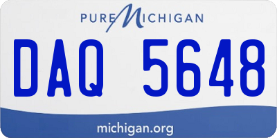 MI license plate DAQ5648