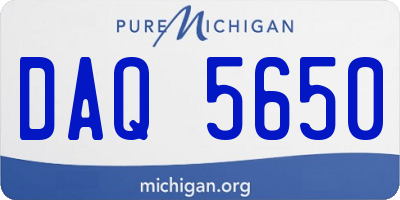 MI license plate DAQ5650