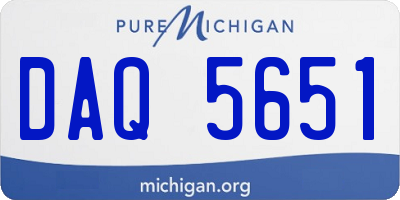 MI license plate DAQ5651