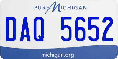 MI license plate DAQ5652