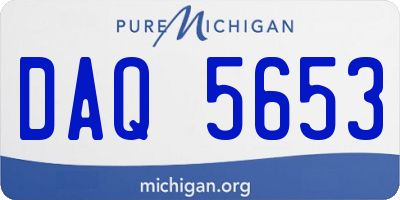 MI license plate DAQ5653