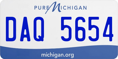 MI license plate DAQ5654