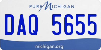 MI license plate DAQ5655