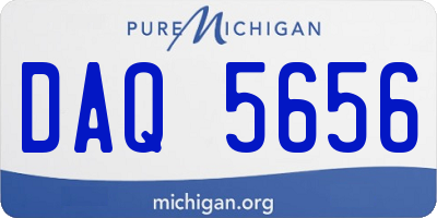 MI license plate DAQ5656