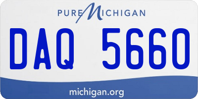 MI license plate DAQ5660