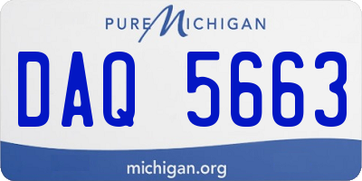 MI license plate DAQ5663