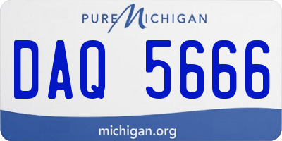MI license plate DAQ5666