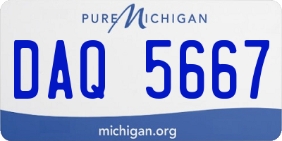 MI license plate DAQ5667