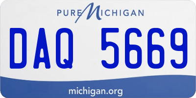 MI license plate DAQ5669