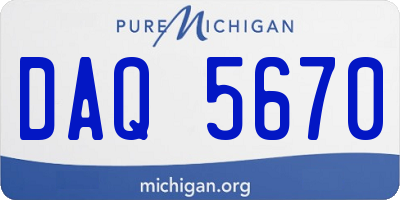 MI license plate DAQ5670