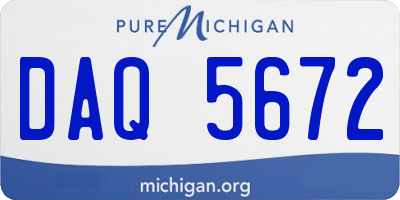 MI license plate DAQ5672