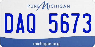 MI license plate DAQ5673
