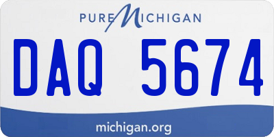 MI license plate DAQ5674