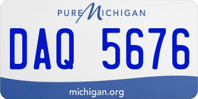 MI license plate DAQ5676