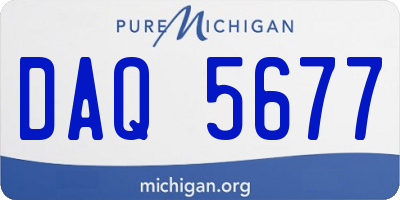 MI license plate DAQ5677