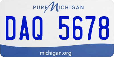 MI license plate DAQ5678