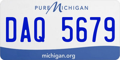 MI license plate DAQ5679