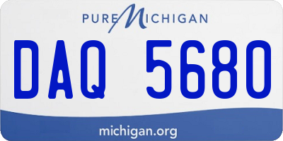 MI license plate DAQ5680