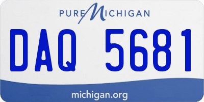 MI license plate DAQ5681