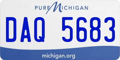 MI license plate DAQ5683