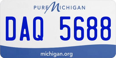MI license plate DAQ5688