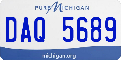 MI license plate DAQ5689