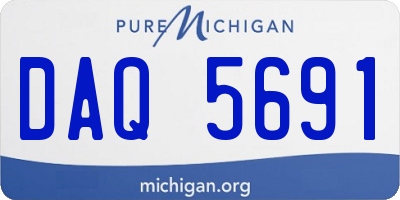MI license plate DAQ5691