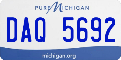 MI license plate DAQ5692
