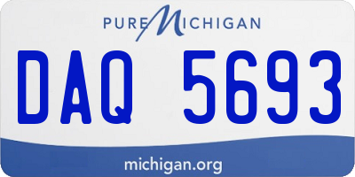 MI license plate DAQ5693
