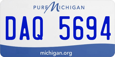 MI license plate DAQ5694
