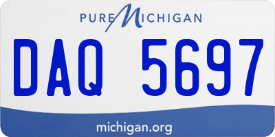 MI license plate DAQ5697
