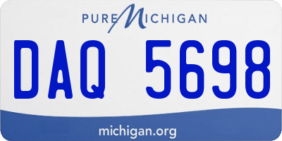 MI license plate DAQ5698
