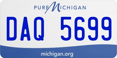 MI license plate DAQ5699