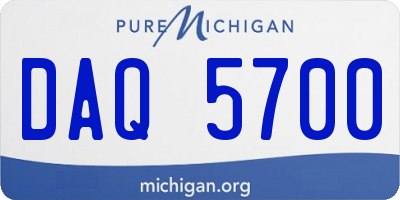 MI license plate DAQ5700