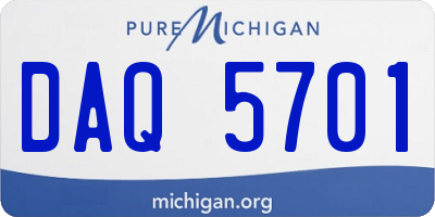 MI license plate DAQ5701