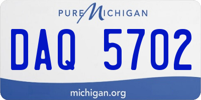 MI license plate DAQ5702