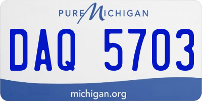 MI license plate DAQ5703