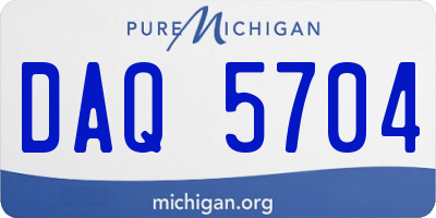 MI license plate DAQ5704