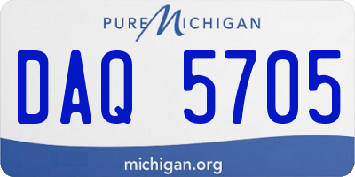 MI license plate DAQ5705