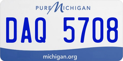 MI license plate DAQ5708