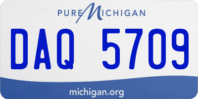 MI license plate DAQ5709