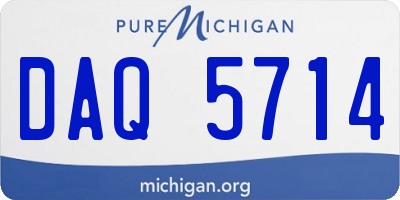 MI license plate DAQ5714