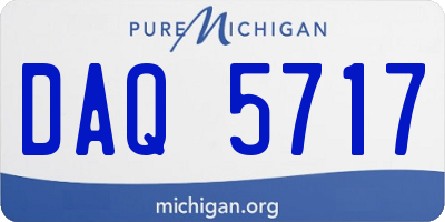 MI license plate DAQ5717